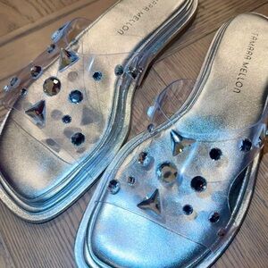 SOLD OUT Silver Crystal Tamara Mellon Stellaire Size 9 (39.5) flat sandals